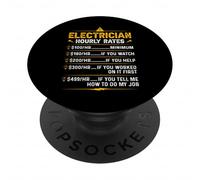 Tarifas por Hora de Electricista Divertido PopSockets PopGrip Adhesivo