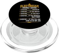 Tarifas por Hora de Electricista Divertido PopSockets PopGrip para MagSafe