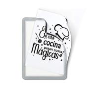 TARIFOLD 194950 - Set de 2 marcos porta anuncios imantado dorso adhesivo reposicionable en PVC, color plata