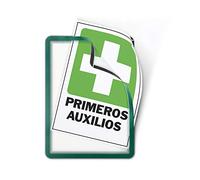 Tarifold 194955 - Set de 2 marcos porta anuncios imantado dorso adhesivo reposicionable en PVC, color verde