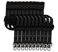 TARIFOLD 200527- Pack 10 Cintas Colgantes para Acreeditaciones, Tarjetas de Identificacion, Llavero Doble Accesorio de enganche- 46cm largo, Negro