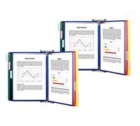 TARIFOLD 414219 - Set de 2 Expositores de Pared Metal con 20 Fundas A4, Porta Catálogos, Documentos, Instrucciones con 20 Fundas A4 PVC y Marcos Reforzados - Colores Surtidos