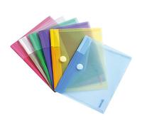 TARIFOLD 510259 - Carpeta portadocumentos A5 Sobres Plástico cuartilla, cierre velcro, multicolor- 6 unidades