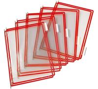 TARIFOLD Es 114003 - Fundas A4 PVC Recambio Expositor de Pared y Sobremesa, Color Rojo (10 unidades)