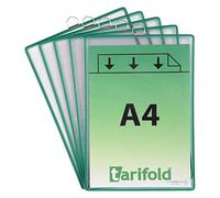 Funda Para Colgar Tarifold Din A4 Pvc Con Anilla Marco Verde Pack De 5 Unidades