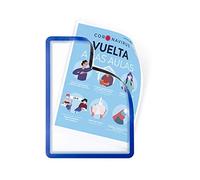 TARIFOLD Es 195031- Pack de 2 Marcos magnéticos A4 para documentos, Magneto Solo, sujeción mediante 4 bandas imantadas, PVC anti-reflejo, color Azul, 2 u