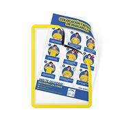 TARIFOLD Es 195034- Pack de 2 Marcos Magnético Informativos para documentos A4, Soporte para Carteles, Magneto Solo, sujeción mediante 4 bandas imantadas, PVC anti-reflejo, Amarillo, 2u.