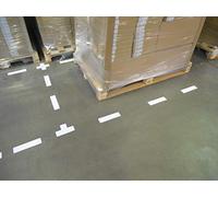 Tarifold Es 197102 - Pack de 10 Símbolos adhesivos para marcaje y señalización de suelo - 300 micras PVC - Alta resistencia - Formato tira longitudinal 200 x 50 mm, Color Blanco