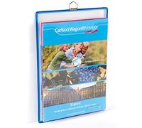 Tarifold Es 354001- Pack de 5 fundas A4 Distribuidor rígido Vertical colgante con 1 anilla metálica -gran capacidad porta folletos, documentos - PVC - marco color Azul