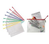 Tarifold Es 509019, Lote de 12 Bolsas de Archivo con Cremallera de Malla A4, Carpetas A4 de Plástico de Impermeable para Documentos, Recibos Papelería Oficina Viaje escuela, hogar,