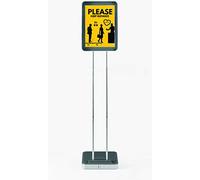 Tarifold Es 550060- Soporte para Cartel A4 Expositor de Pie A4 Infostand | Porta Cartel Marco A4 Vertical/Horizontal | Puede contener 10 fundas A4 o A5 Tarifold |Altura ajustable 1,50 m max