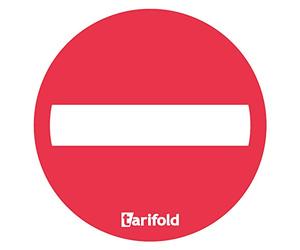 TARIFOLD Es 7999825- Pictograma Señal adhesiva “Prohibido el paso” Pegatinas Ø 50mm, Blanco/Rojo (Lote 10 u.)