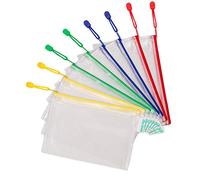 Tarifold Fr 509029 - Lote 8 Bolsas de Archivo con Cremallera de Malla A5, Carpetas A5 de Plástico de Impermeable para Documentos, Recibos Papelería Oficina Viaje escuela, hogar, colores surtidos