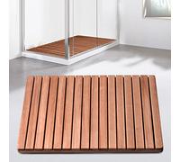 Tarima de Ducha Natural,Alfombra de Ducha Bañera,Alfombrilla de Baño Antideslizante,Alfombrilla para Ducha Sauna,Alfombrilla de Suelo de Listones,para Baño o Sauna (65x65cm/25.6x25.6in)