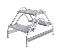 Tarima de trabajo de aluminio MUNK, peldaños de aluminio acanalado, ascenso por ambos lados