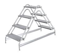 Tarima de trabajo de aluminio MUNK, peldaños de aluminio acanalado, ascenso por ambos lados