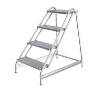 Tarima de trabajo de aluminio MUNK, peldaños de aluminio acanalado, ascenso por un lado