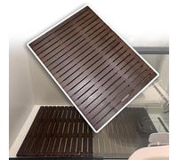 Tarima Ducha Madera Alfombrillas de Madera para Bañera y Ducha para Suelo de Baño, Estera de Plataforma de Listones de SPA con Pies Antideslizantes, Estera del Pie del Tablero de Drenaje de Madera (S