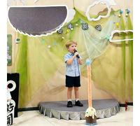 Tarima Escenario Plataforma de Escenario para Actuaciones Infantiles, Tarima Elevadora Pequeña para Cine en Casa, Escenario Modular Semicircular con Faldón para Discursos(Gray,100x50cm(39x19.6in))