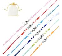 Tarini Gallery Juego de 6 Rakhi para Brother Bhabhi y Bhatija Bhai Bhaiya Indian Tradicional Festival Raksha Bandhan Bracelet Thread Rakhee Dori with Greeting Card Gift Pack in Pouch/Potli Bag, One