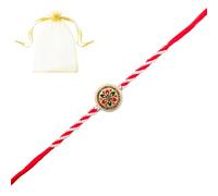 Tarini Gallery Rakhi único para Brother Bhai Bhabhi Bhaiya Bhatija Veer Thread Bracelet Rakhee for Indian Traditional Festival Raksha Bandhan with Greeting Card Gift Pack in Pouch/Potli Bag, One Size