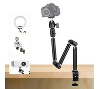TARION Trípode Superior Montaje de Escritorio para cámara Brazo articulado Flexible de 360° con Tornillo de 3/8'' y Tornillo de 3/8'' a 1/4'' para cámaras DSLR Anillo de luz del proyector (M)