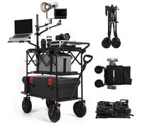 TARION Carro de Cámara para Producción de Video - Carro de Estudio Plegable con 3 Estantes y Ruedas Giratorias 360° para Creadores de Contenido Cine y TV Titanrig Cart