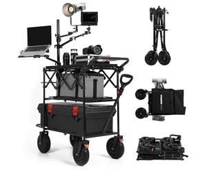 TARION Carro de Cámara para Producción de Video - Carro de Estudio Plegable con 3 Estantes y Ruedas Giratorias 360° para Creadores de Contenido Cine y TV Titanrig Cart
