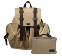 TARION Mochila Fotografia Cámara Vintage: Mochila Fotografia Lona Retro Pequeña con Bolsa Camara Inserto Amovible para Cámara Réflex Objetivos y Accesorios(Caqui)