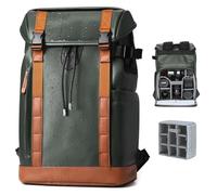 TARION Mochila para cámara réflex profesional, con compartimento para portátil de 14 pulgadas, mochila DSLR para trípode, cámara objetivo con funda protectora para lluvia, Verde, medium, Mochila para