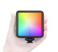 TARION RGB Luz de vídeo para cámara: Iluminación LED Vlog Regulable a Todo Color 2500-7000K Luz Brillante en la cámara 1800mAh Recargable con 3 Luces de Zapata fría para fotografía Cámara DSLR RPL-01