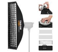 TARION Softbox Plegable para iluminación - 30 x 120 cm / 1 x 4 pies Bowens Mount Stripbox con Rejilla de configuración de un Solo Paso para fotografía Profesional Estudio filmación entrevista