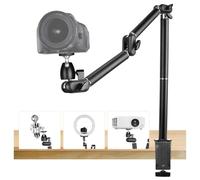 TARION Cámara Brazo articulado Soporte Abrazadera de Mesa trípode trípode de Mesa Ajustable con Adaptador de Tornillo de 3/8"a 1/4" (L)
