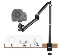 TARION Soporte de Cámara de Escritorio Cenital - Brazo Articulado Reforzado con Rótula, Abrazadera C y Tornillo 1/4'' para Fotografía TKA01-L (Versión Mejorada)