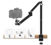 TARION Soporte de Cámara de Escritorio Cenital - Brazo Articulado Reforzado con Rótula, Abrazadera C y Tornillo 1/4'' para Fotografía TKA01-L (Versión Mejorada)
