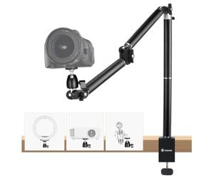 TARION Soporte de Cámara de Escritorio Cenital - Brazo Articulado Reforzado con Rótula, Abrazadera C y Tornillo 1/4'' para Fotografía TKA01-L (Versión Mejorada)