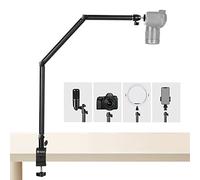 TARION Soporte de luz de Mesa Soporte para cámara con Tornillos de 1/4" para cámaras de luz de Anillo Soporte de Clip en Forma de L para Montaje en Escritorio para fotografías en Directo (TKB01)