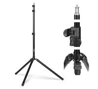 TARION Soporte de luz Plegable - Soporte de iluminación de Estudio de 2 m Soporte de trípode fotográfico de Aluminio Plegable liviano con Bolsa de Transporte para Paraguas Reflector de Flash FLS-20T