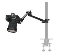 TARION Soporte modular para cámara de escritorio, brazo de escritorio DSLR de 48 cm con cabeza esférica de tornillo de 1/4 pulgadas ajustable a 360 grados, compatible con varillas de 35 mm, brazo