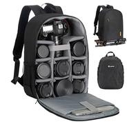 TARION TBM Mochila para cámara Mochila pequeña SLR Photo Mochila impermeable para cámara Mochila ligera y compacta para cámara con cubierta para la lluvia (TB-M-Negro)