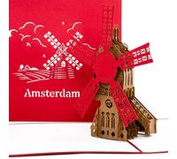 Tarjeta 3D "Amsterdam - Molino de viento - Tarjeta pop up como regalo & tarjeta de cumpleaños - recuerdo, decoración, regalo, decoración y vales de viaje de Amsterdam & Holanda