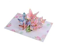 Tarjeta 3D Butterfly Greeting Card, Gold-Edged Butterfly Birthday Card for Wife, Mom, Grandma, Daughter, Sister, Girlfriend, Elegant 3D Postcard for Special Occasions, Butterfly Birthday Card
