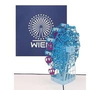 Tarjeta 3D desplegable "Viena, noria gigante y prater" - Tarjeta de felicitación de ciudades como recuerdo de Austria, cupón de regalo, tarjeta de invitación y vales para viaje por la ciudad
