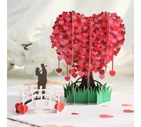 Tarjeta 3D Pop Up, Tarjeta 3D para San Valentín, árbol del amor Tarjeta Romántica con Sobre, Tarjeta de Felicitación para cumpleaños, boda, aniversario, compromiso, San Valentín