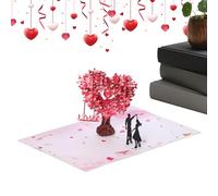 Tarjeta 3D Romántica Árbol de Corazones - Pop-up estilo Parejas, Diseño Artesanal con Amantes | Incluye Sobre y Nota junto a San Valentín, Aniversario o Boda