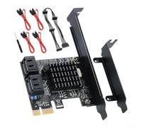 Tarjeta adaptadora de 4 puertos para pcie a sata 3.0 alta transferencia de 6 Gbps para expansión de almacenamiento SSD HDD interna