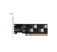 Tarjeta Adaptadora de Expansión PCI-e 3.0 4.0 X16 A SFF-8654 4i de 4 Puertos. Tarjeta PCIe Dividida para Placa Base A Disco NVMe de Cuatro Puertos