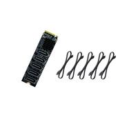 Tarjeta Adaptadora de Expansión PCI-e M.2 M-Key A 3.0 de 5 Puertos con Chip JMB585 de 6 Gbps para PC de Alta Velocidad.