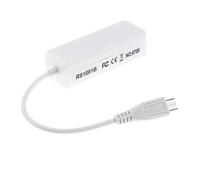 Tarjeta adaptadora de red Ethernet rápida micro USB a RJ45 LAN 10/100 Mbps, color blanco