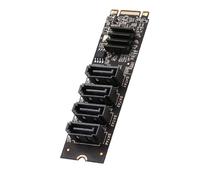 Tarjeta adaptadora M.2 a 4 puertos Sata3.0 PCIe a Sata3.0, expansión de 4 puertos ASM1064 de alto rendimiento para discos duros y SSD